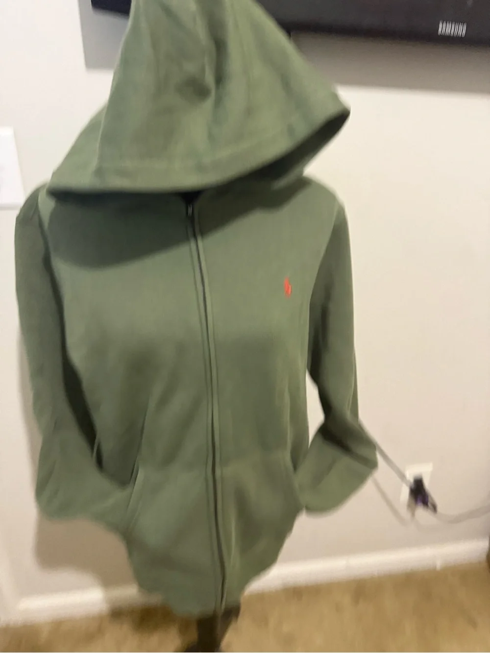Polo Ralph Lauren Boys XL 18-20 Green Full Zip Hoodie Pony Logo NWT